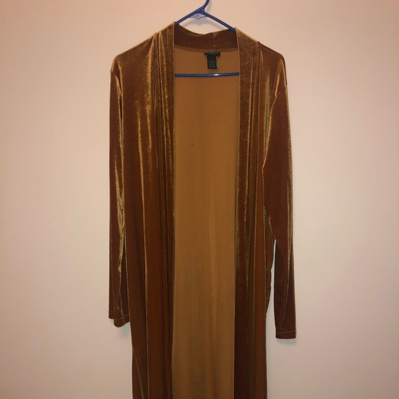 Longline Velour Cardigan - Picture 1 of 3
